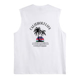 Men's Summer Casual Printed Beach Loose Sleeveless Vest T-Shirt