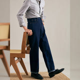 Men's Casual Retro Straight Leg Loose Denim Trousers