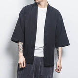 Men's Retro Summer Loose Three-quarter Sleeve Cardigan