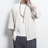 Men's Retro Summer Loose Three-quarter Sleeve Cardigan