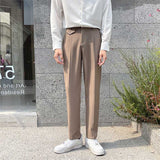 Men's Business Loose Straight Pants Elastic Waist Casual Suit Pants