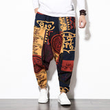 Mens Harem Pants Floral Paisley Print Casual Cotton Streetwear Hippie Yoga Pants