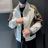 Men's Loose Colorblock Casual Jacket