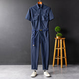 American Vintage Jumpsuits Short Sleeve Casual Stylish Rompers Coverall