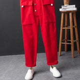 Men's Japanese Vintage Bib Overalls Fashion Baggy Jumpsuit with Adjustable Straps and Convenient Tool Pockets