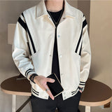 Casual Loose Black and White Contrast Jacket