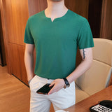 Men's Business British Summer Tight V-neck T-shirt