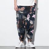 Mens Harem Pants Floral Paisley Print Casual Cotton Streetwear Hippie Yoga Pants