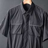 Men's Fashion Casual Long Sleeve Jumpsuits Short Sleeve Casual Stylish Rompers Coverall