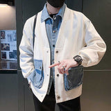 Men's Casual Panel Fake Two-Piece Jacket