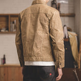 Men's Vintage Waxed Canvas Jacket Trucker Coat