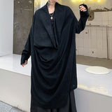 Ruffled Mid-Length Knit Cape