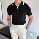 V-neck Cuban Collar Polo T-shirts