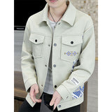 Men's Business Vintage Coat Print Lapel Pocket Jacket