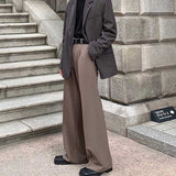 Men's Solid Color Loose Drape Straight Wide Leg Pants