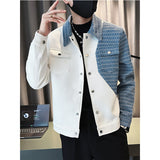 Men's Casual Colorblock Plaid Slim Jacket