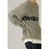 Alphabet Crew Neck Pullover Knit Top