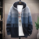 Men's Plush Sweater Plus Size Jacket Hooded Knit Cardigan