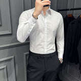 Men's Solid Color Square Neck Casual Long Sleeve Shirt