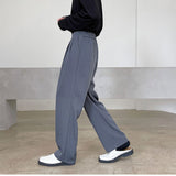 Men's Casual Simple Straight Drape Wide Leg Pants