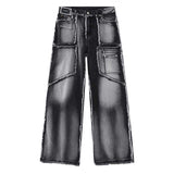 Men's Vintage Frayed Straight Stitching Jeans