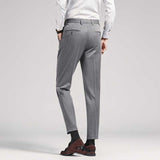 Men's Trousers Gray Straight-leg Suit Trousers Slim-fit Men's Business Pants