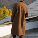 Men's Casual Camel Medium Long Coat