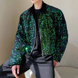 Fish Scale Blue-green Sequined Jacket