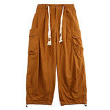 Japanese Retro Casual Multi-pocket Elastic Waist Cargo Pant