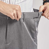 Men's Trousers Gray Straight-leg Suit Trousers Slim-fit Men's Business Pants