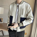 Men's Business Casual Solid Colorblock Slim Fit Jacket