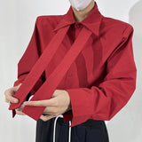 Loose Long-sleeve Shoulder-padded Shirt