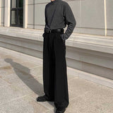 Men's Solid Color Loose Drape Straight Wide Leg Pants