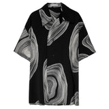 Men's Summer Geometric Print Drape Short Sleeve Shirt