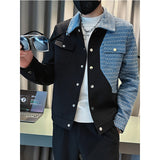 Men's Casual Colorblock Plaid Slim Jacket