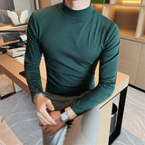 Men's Slim Fit Long Sleeve Shiny Turtleneck T-Shirt