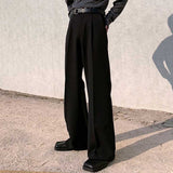 Men's Solid Color Loose Drape Straight Wide Leg Pants