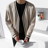 Men's Vintage Colorblock V-Neck Knit Cardigan