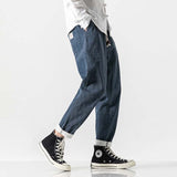 Men's Vintage Elastic Waist Harem Wash Jeans