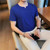 Men's Business British Summer Tight V-neck T-shirt