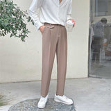 Men's Business Loose Straight Pants Elastic Waist Casual Suit Pants