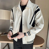 Casual Loose Black and White Contrast Jacket