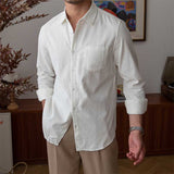 Men's Japanese Retro Casual Corduroy Long Sleeve Shirt