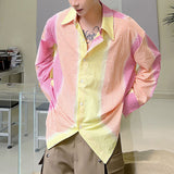 Men's Summer Casual Color Stitching Long Sleeve Shirt