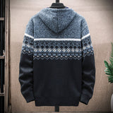 Men's Winter Knitted Fleece Plus Size Hooded Jacket