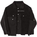 Irregular Frayed Large Pocket Work Jacket