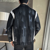 Men's Casual Colorblock Graffiti Jacket