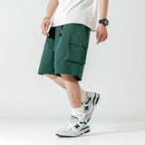 Men's Japanese Summer Buckle Belt Loose Cargo Shorts