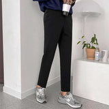 Men's Casual Slim Solid Color Cropped Pants