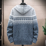 Men's Winter Knitted Fleece Plus Size Hooded Jacket